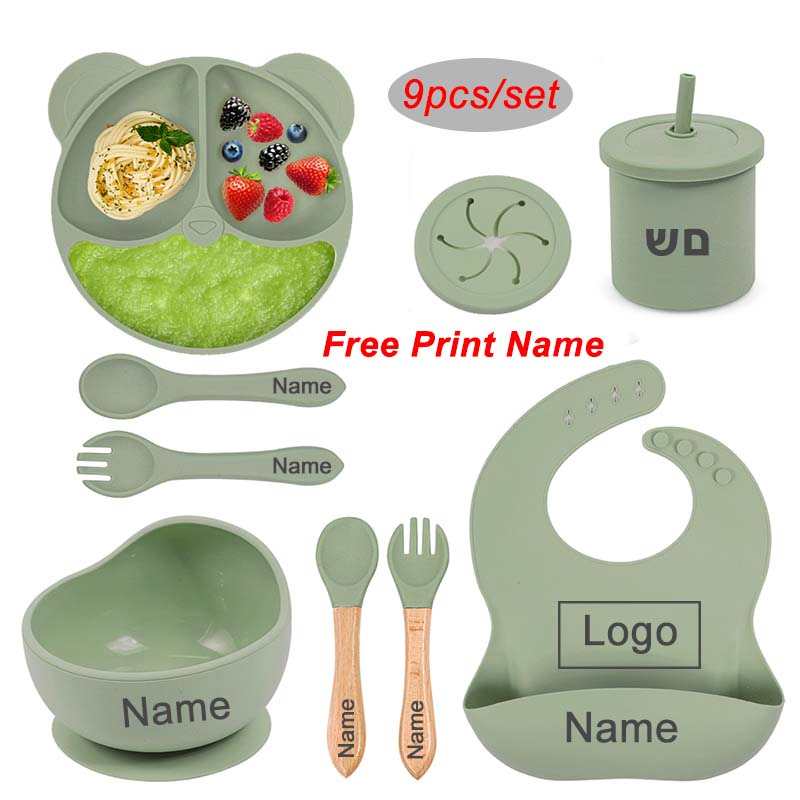 Baby Food Menu - Silicone Otário Bowl Plate Cup Bibs