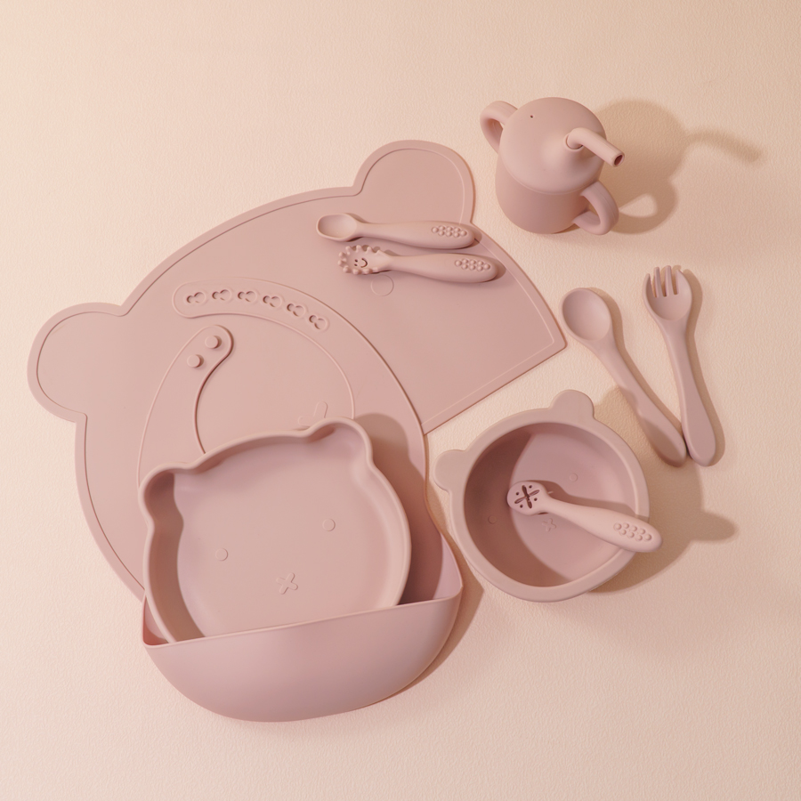 Baby Food Table - Ajustável Silicone Baby Feeding Set, Babador,