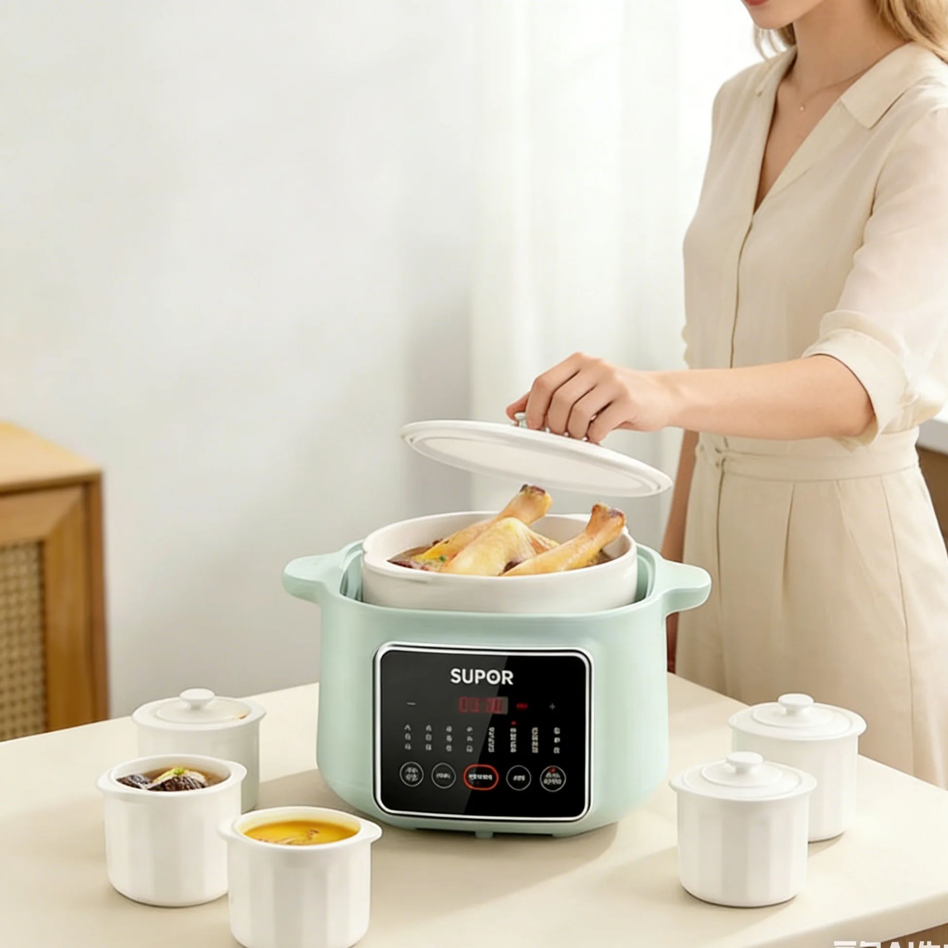 Baby Food Home - SUPOR Cerâmica Multi-Funcional Panela Lenta com
