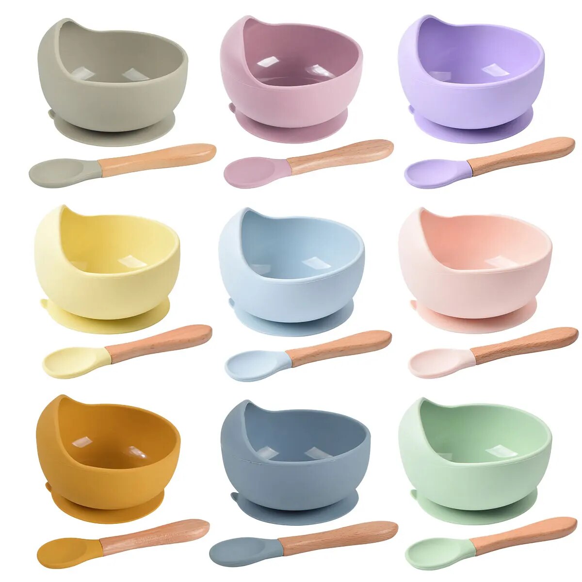 Baby Food Table - Silicone bebê alimentação tigela talheres para