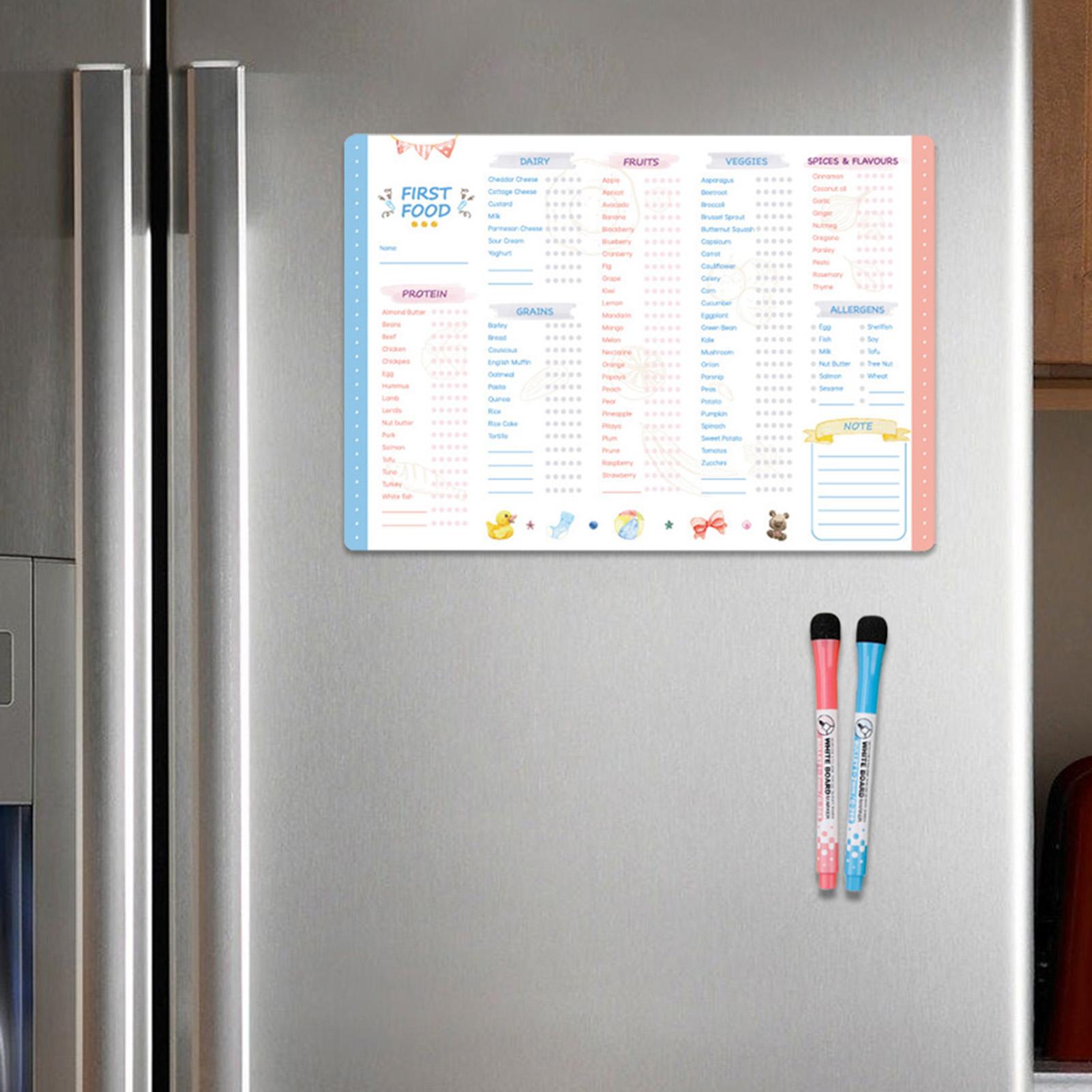 Baby Food Tracker - Quadro Magnético de Primeiros Alimentos para