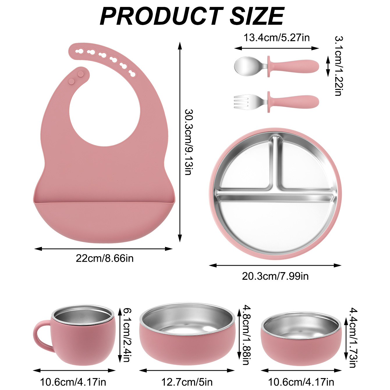 7 pçs de aço inoxidável pratos - Baby Food Menu avaliação e preço
