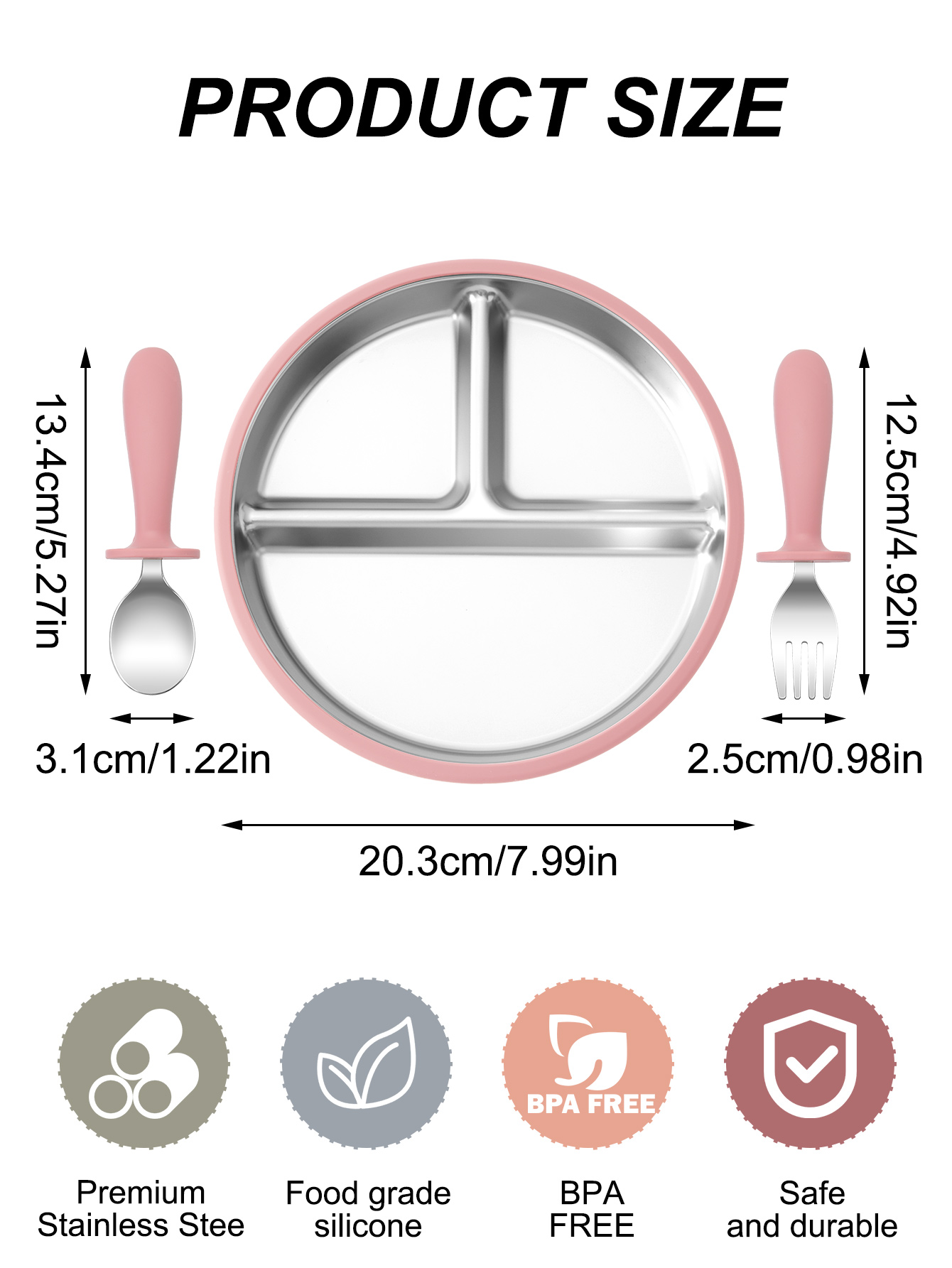 3 pçs pratos de aço inoxidável - Baby Food Menu avaliação e preço